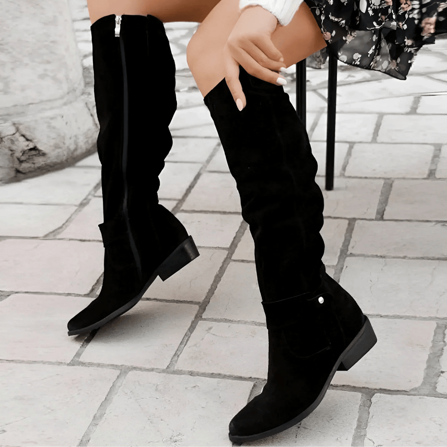 Kimara - High Leather Boots with Siof Zip