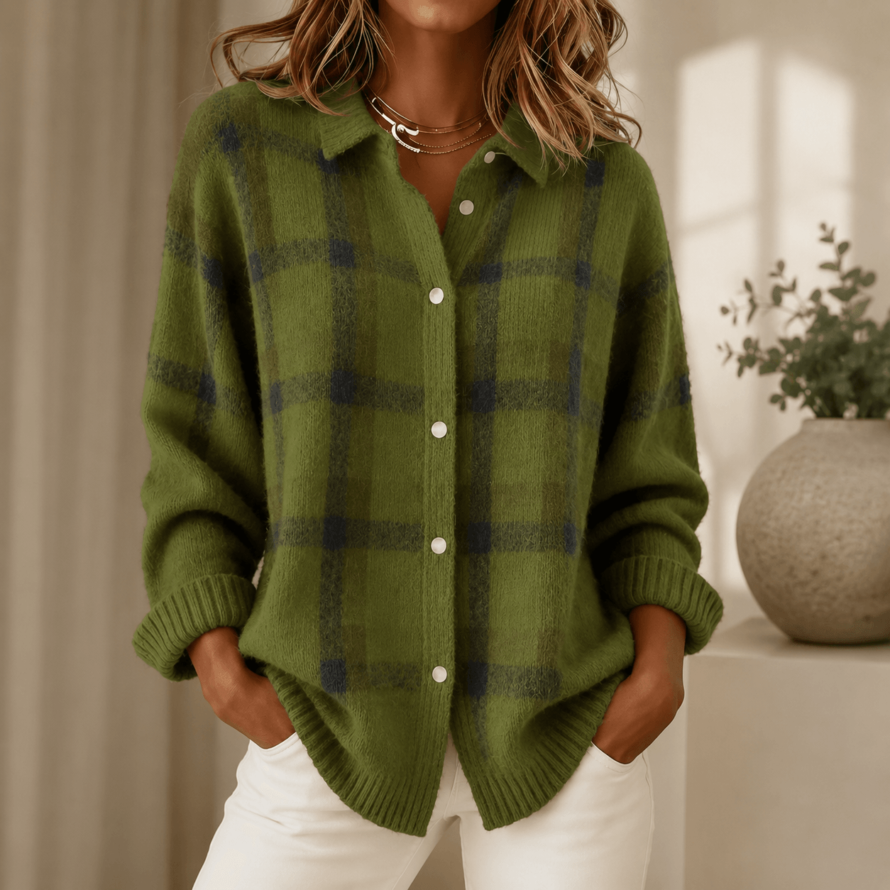 Tesa | Checked Knit Vest