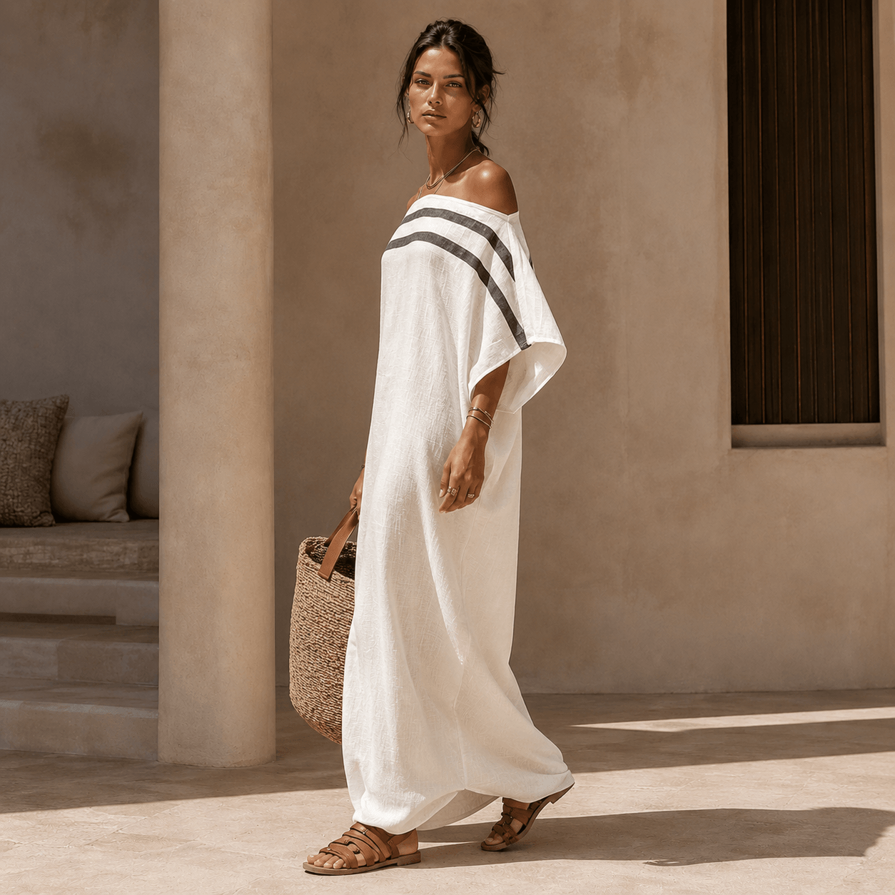Aveline™ | Off-Shoulder Maxi Dress with Batwing Sleeves