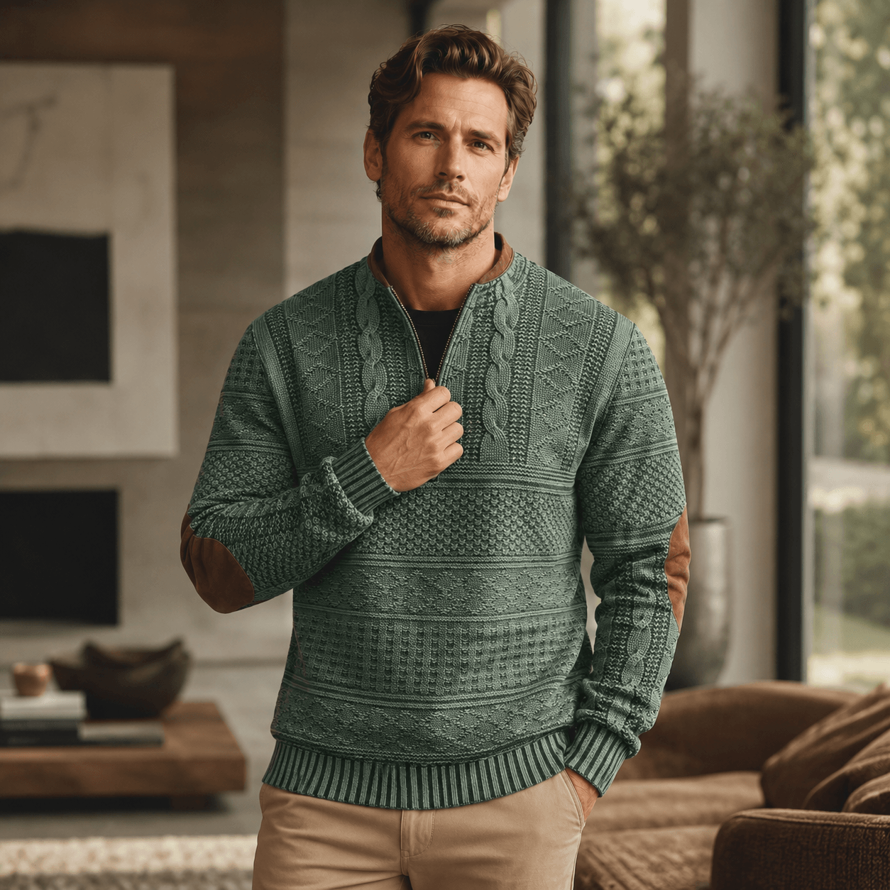 Miguel | Knit Sweater with Zip Detail.