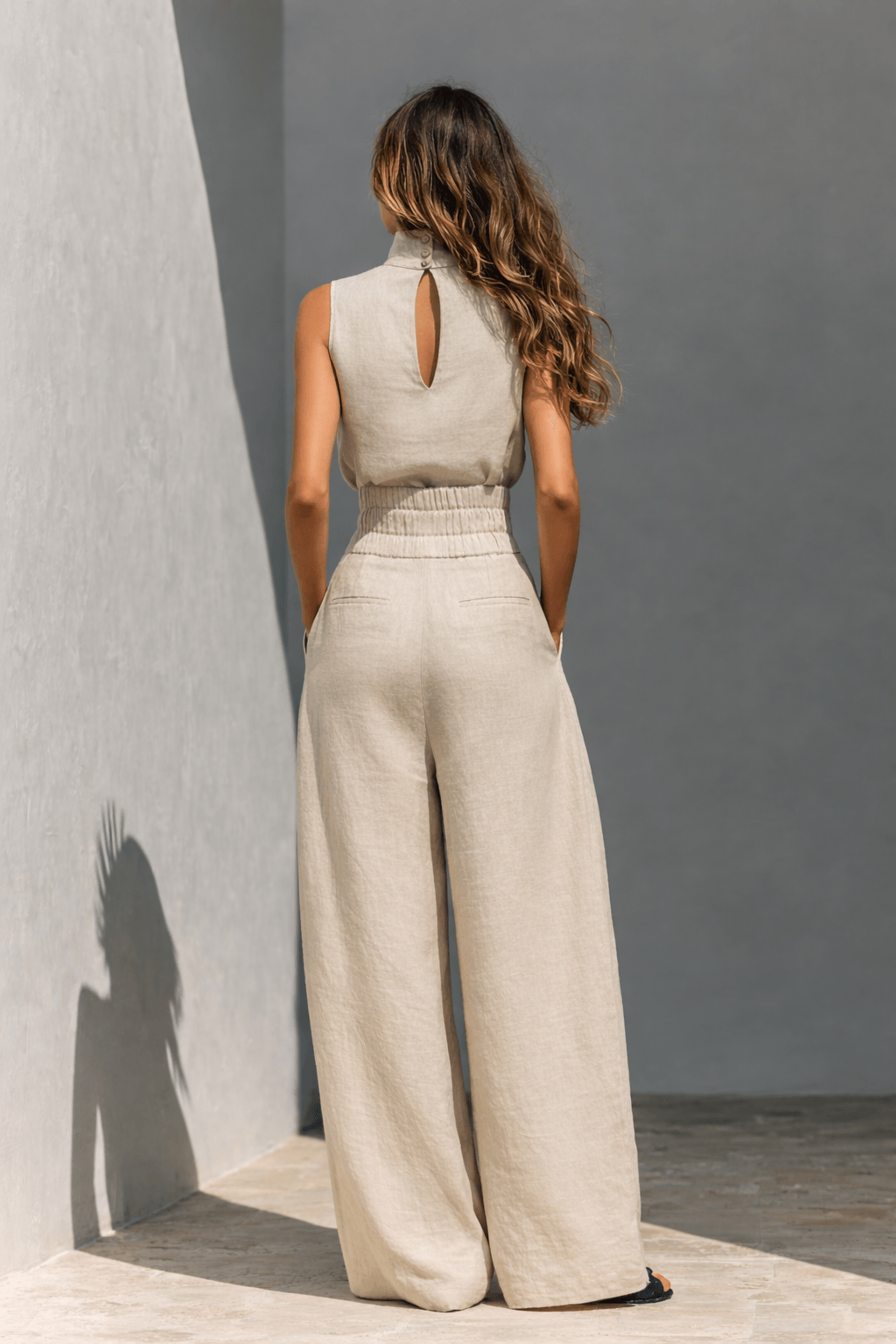 Maria™ | Minimalist Cotton-Linen Tank Top and Wide-Leg Pants Set for Women