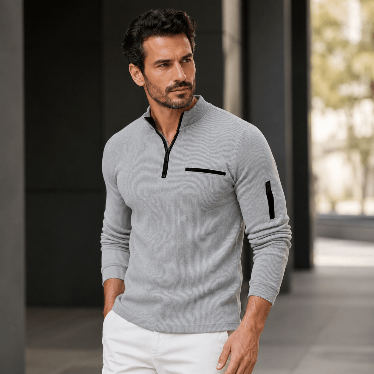 Gusteous | Long-Sleeve Zip Shirt