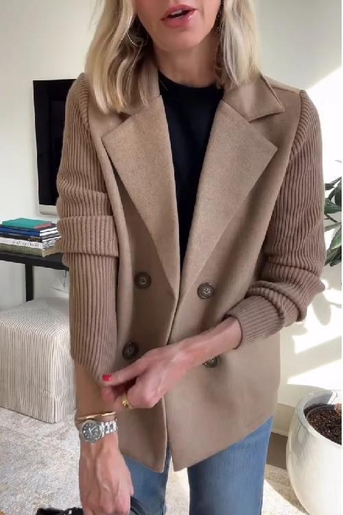 Kittiya - Elegant Long-Sleeve Knit Blazer