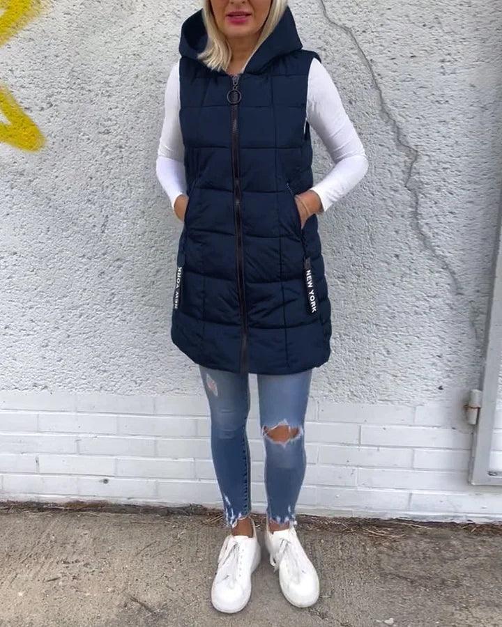 Laruna - Sleeveless Quilted Zip Coat
