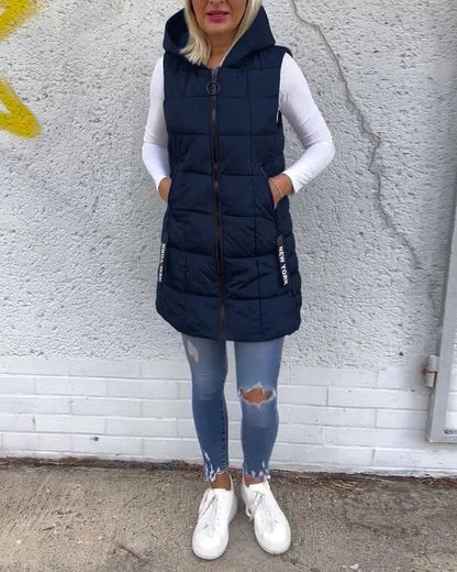 Laruna - Sleeveless Quilted Zip Coat