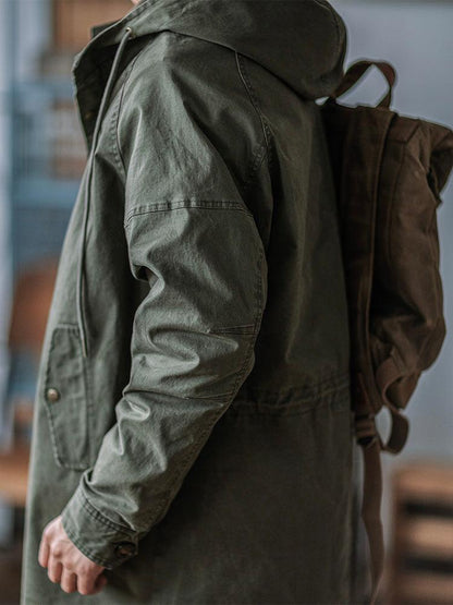 Ragnar - Vintage Military-Style Hooded Jacket