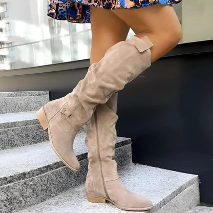 Kimara - High Leather Boots with Siof Zip