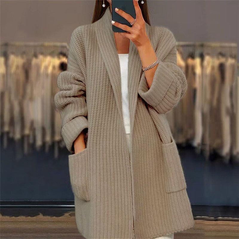 Kiandra - Knitted Wool Cardigan with Pockets