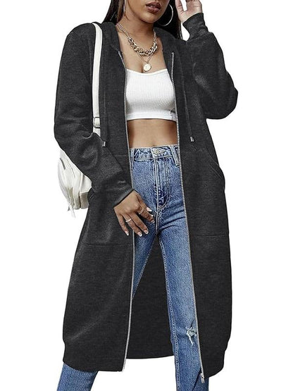 Dfida - Casual Plush Zip Hoodie