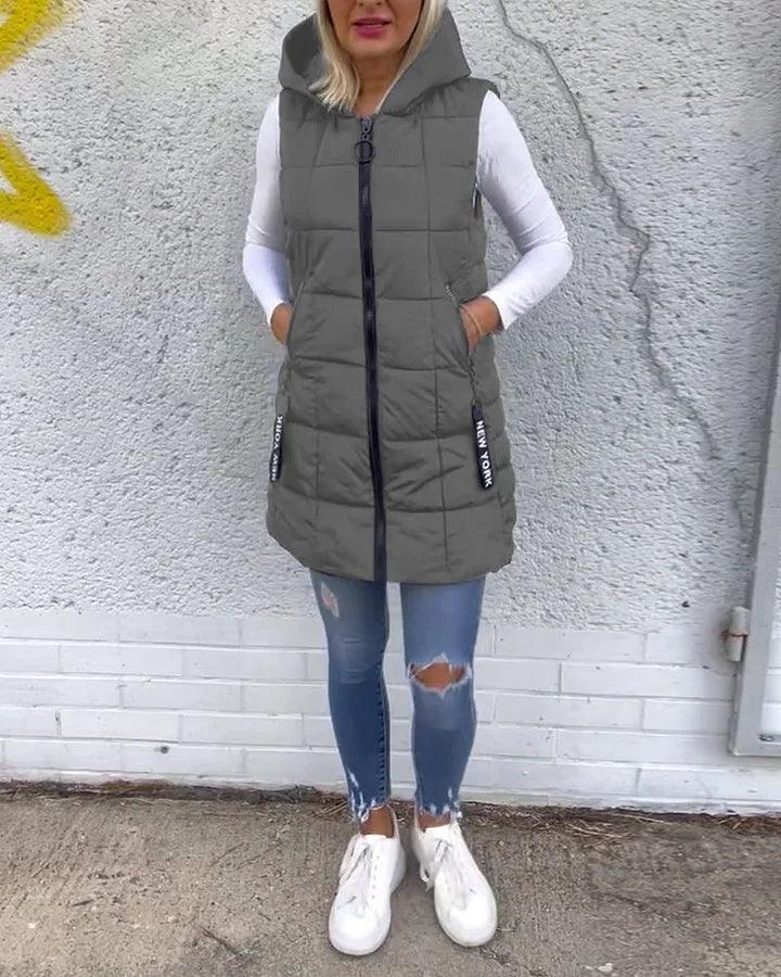 Laruna - Sleeveless Quilted Zip Coat