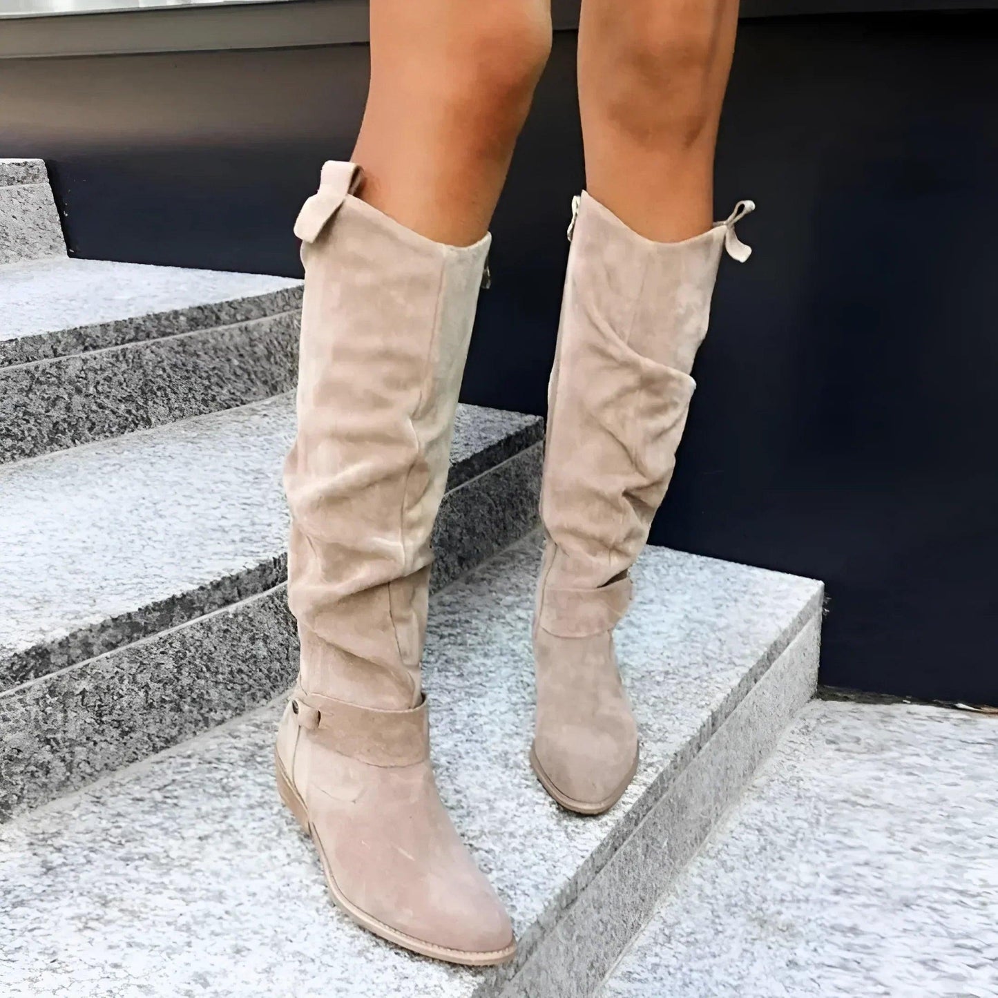 Kimara - High Leather Boots with Siof Zip
