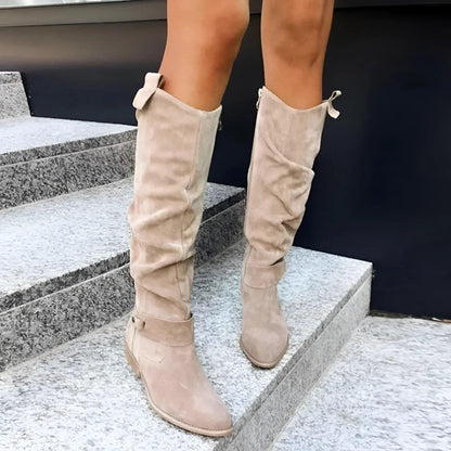 Kimara - High Leather Boots with Siof Zip