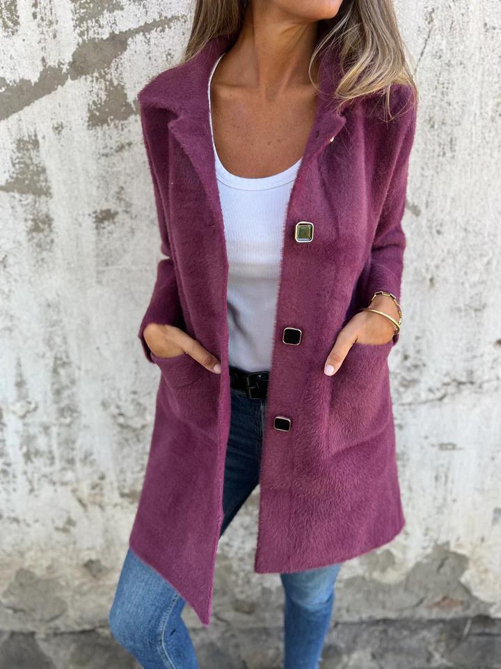 Rionna - Long-Sleeve Coat with Buttons and Pockets
