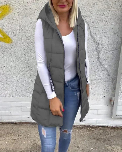 Laruna - Sleeveless Quilted Zip Coat