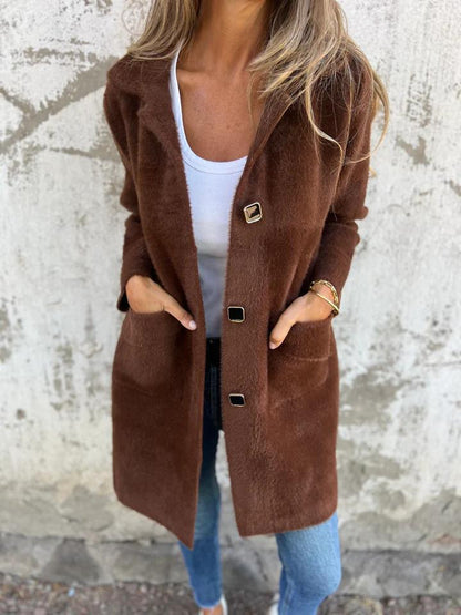 Rionna - Long-Sleeve Coat with Buttons and Pockets