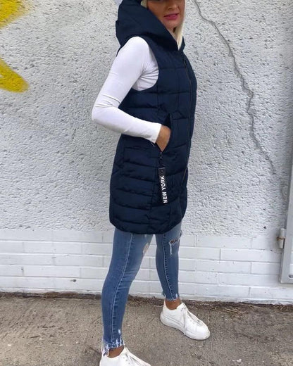Laruna - Sleeveless Quilted Zip Coat