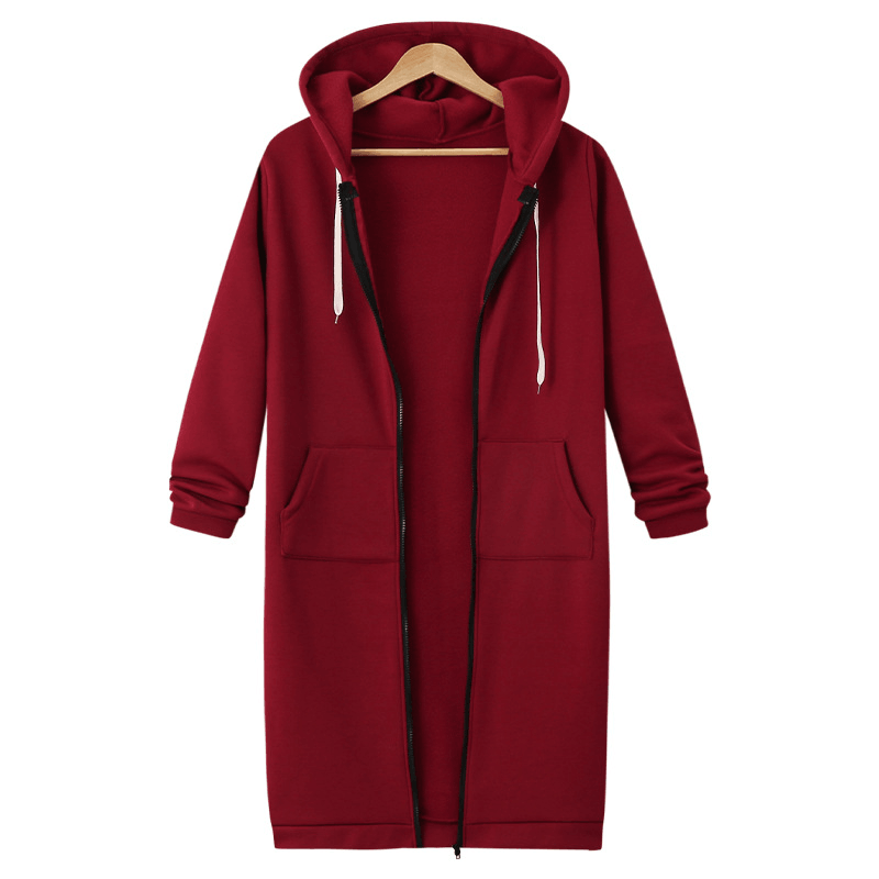 Dfida - Casual Plush Zip Hoodie