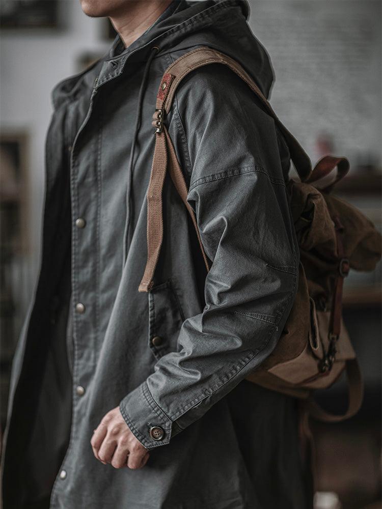 Ragnar - Vintage Military-Style Hooded Jacket