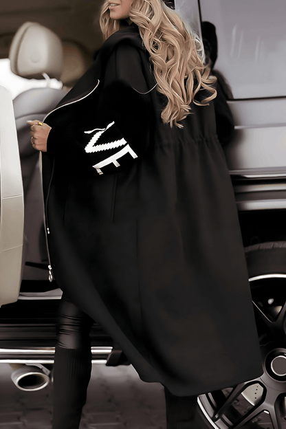 Lysanne - Long Hooded Coat with Pockets