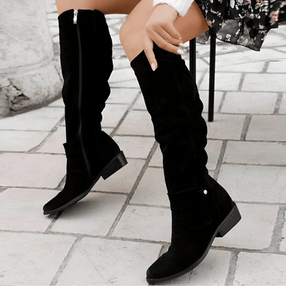 Kimara - High Leather Boots with Siof Zip