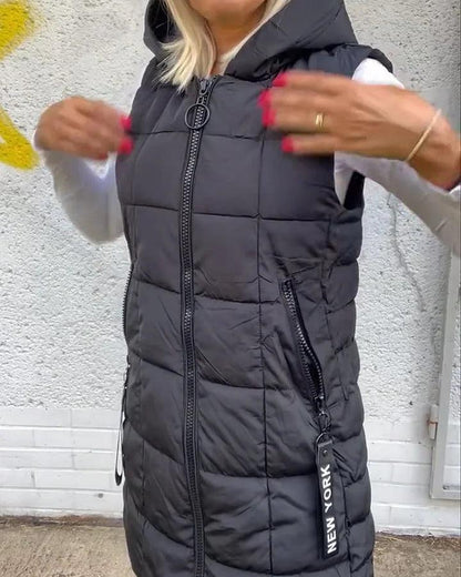 Laruna - Sleeveless Quilted Zip Coat
