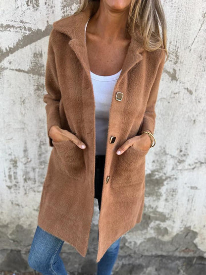 Rionna - Long-Sleeve Coat with Buttons and Pockets