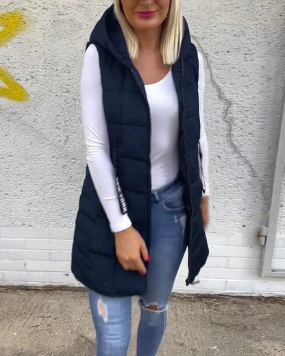 Laruna - Sleeveless Quilted Zip Coat