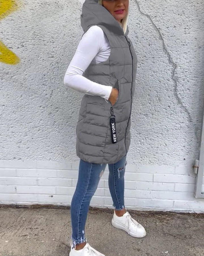 Laruna - Sleeveless Quilted Zip Coat