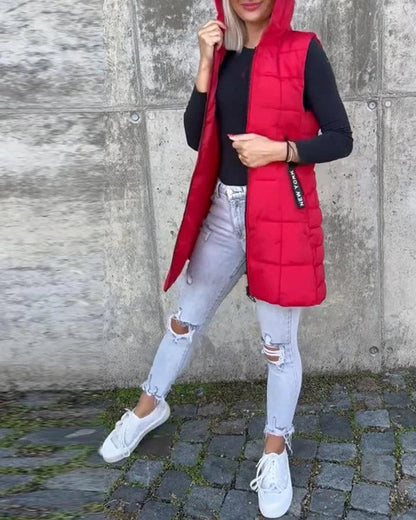 Laruna - Sleeveless Quilted Zip Coat