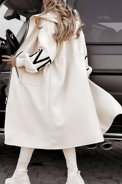 Lysanne - Long Hooded Coat with Pockets