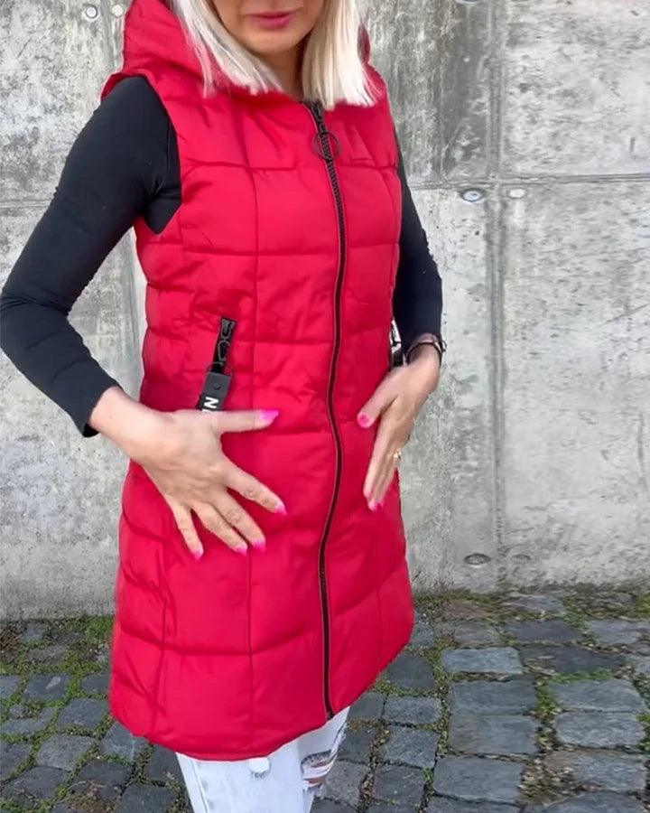 Laruna - Sleeveless Quilted Zip Coat