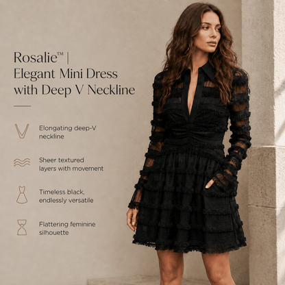 Rosalie™ | Elegant Mini Dress with Deep V-Neck