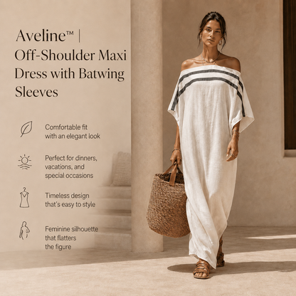 Aveline™ | Off-Shoulder Maxi Dress with Batwing Sleeves