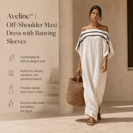 Aveline™ | Off-Shoulder Maxi Dress with Batwing Sleeves
