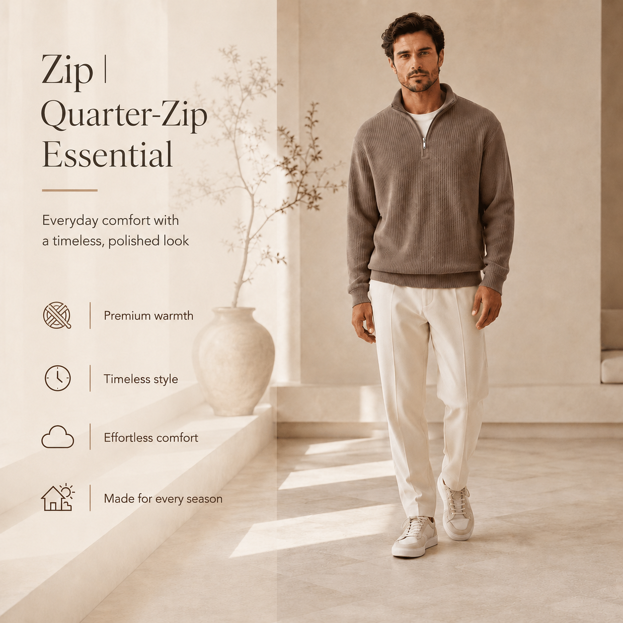 Zip | Essential Quarter-Zip Knit