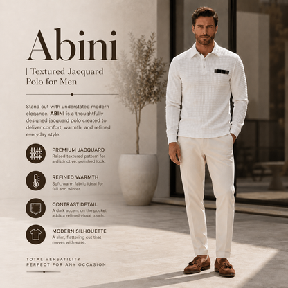 Abini | Textured Jacquard Polo for Men
