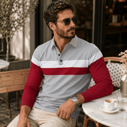 Egu | Tricolor Striped Polo for Men