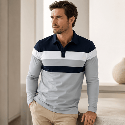 Egu | Tricolor Striped Polo for Men