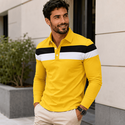 Egu | Tricolor Striped Polo for Men