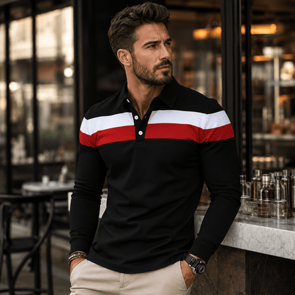 Egu | Tricolor Striped Polo for Men