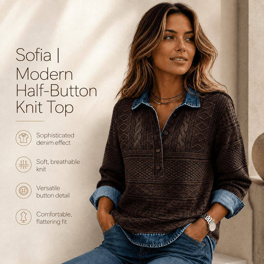 Sofia | Modern Sweater with Half-Button Detail