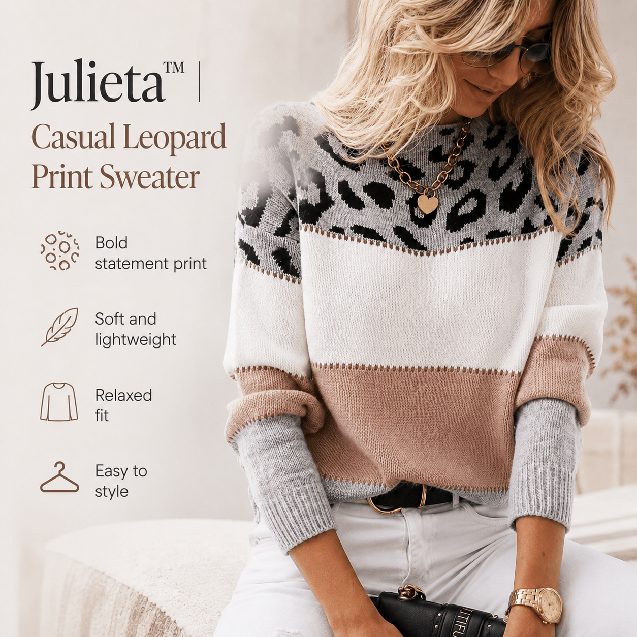 Julieta™ | Casual Leopard Print Sweater