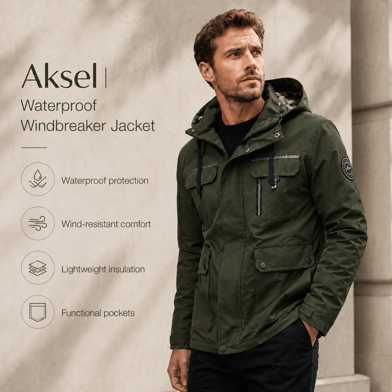 Aksel | Waterproof Windbreaker Jacket