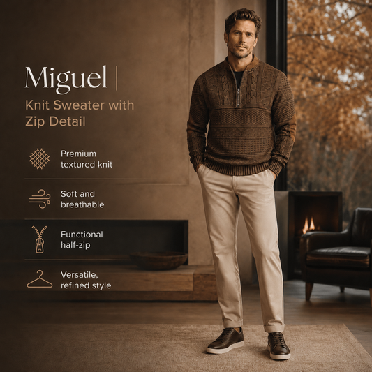 Miguel | Knit Sweater with Zip Detail.