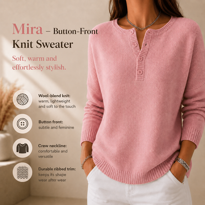 Mira – Knit Sweater with Button Closure