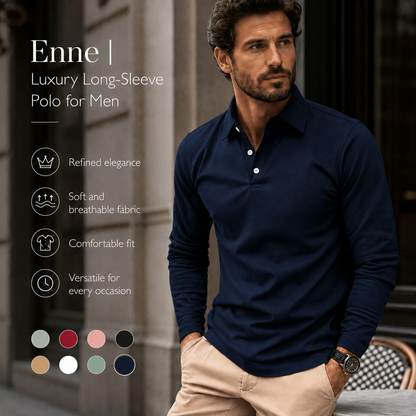 Enne | Luxury Long-Sleeve Polo for Men