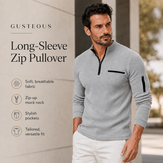 Gusteous | Long-Sleeve Zip Shirt