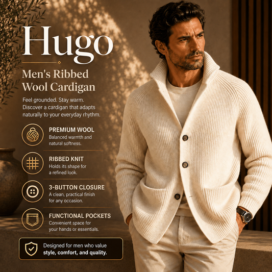 Hugo | Ribbed Wool Cardigan for Men