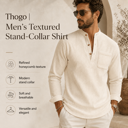 Thogo | Textured High-Collar Shirt for Men