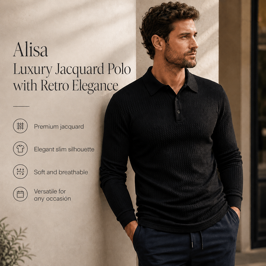 Alisa | Luxury Jacquard Polo with Retro Elegance